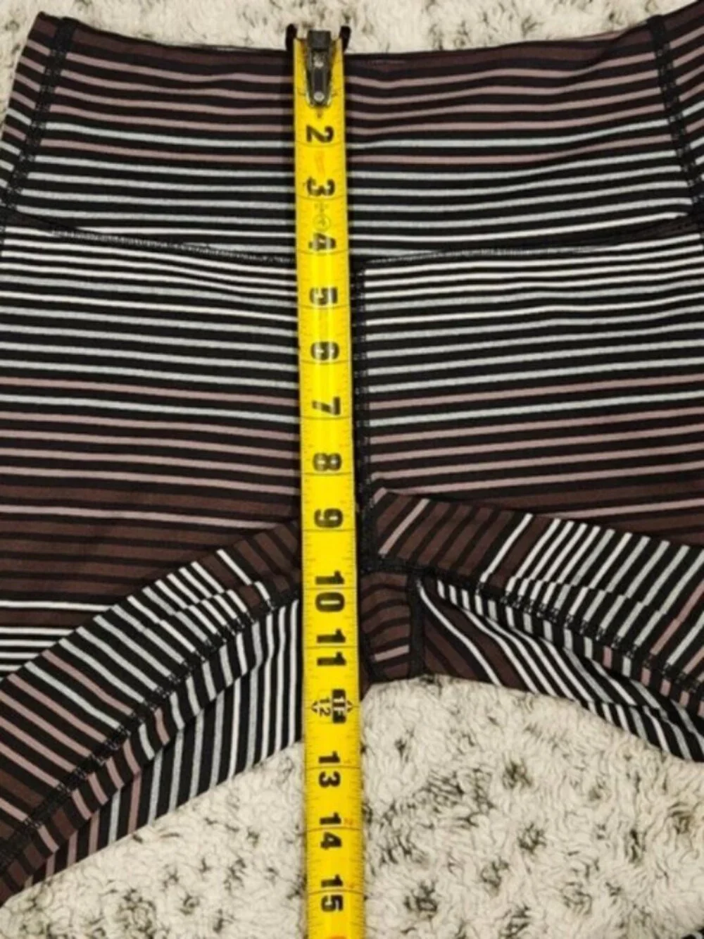 Athleta SZ S Striped Athleisure Mid Rise CHATURANGA Workout Leggings No Pockets